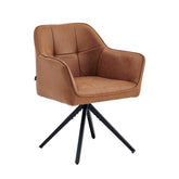 Pearl Esszimmerstuhl - Cognacfarbene Mikrofaser