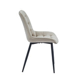 Quadra Sedia Da Pranzo - Velluto Beige