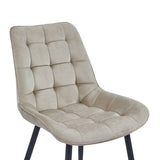 Quadra Sedia Da Pranzo - Velluto Beige