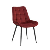 Quadra Sedia Da Pranzo - Velluto Bordeaux