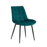 Quadra Dining Chair - Petrol Velvet