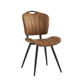 Rondo Eetkamerstoel - Cognac Microfiber
