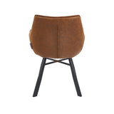 Solider Esszimmerstuhl - Cognacfarbene Mikrofaser