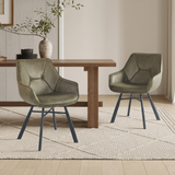 Solider Esszimmerstuhl - Grüne Mikrofaser