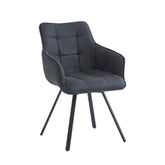 Taha Eetkamerstoel - Antraciet Microfiber - Draaibaar - 360°