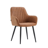 Veli Dining Chair - Cognac Microfiber