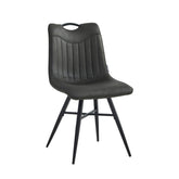Verty Esszimmerstuhl - Anthrazitfarbene Mikrofaser