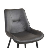 Zerda Eetkamerstoel - Antraciet Microfiber