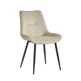 Zerda Esszimmerstuhl - Beigefarbener Samt