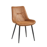Zerda Dining Chair - Cognac Microfiber