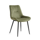 Chaise de salle à manger Zerda - Velours vert