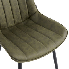 Verta Eetkamerstoel - Groen Microfiber