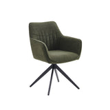 New Yade Eetkamerstoel - Groen Bouclé - Draaibaar 180°