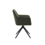 New Yade Eetkamerstoel - Groen Bouclé - Draaibaar 180°