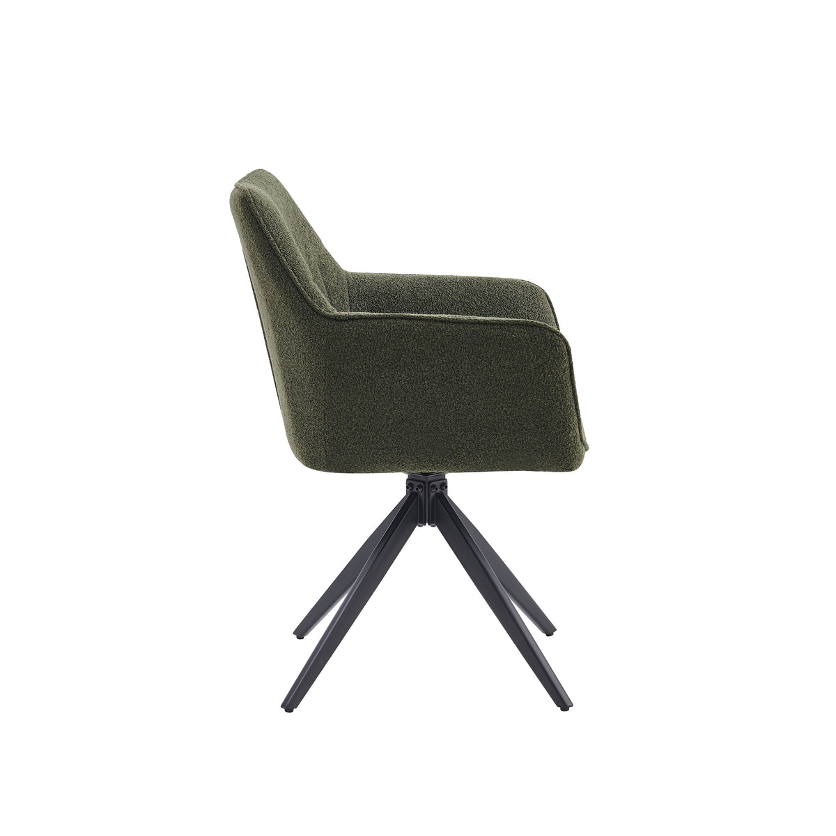 New Yade Eetkamerstoel - Groen Bouclé - Draaibaar 180°