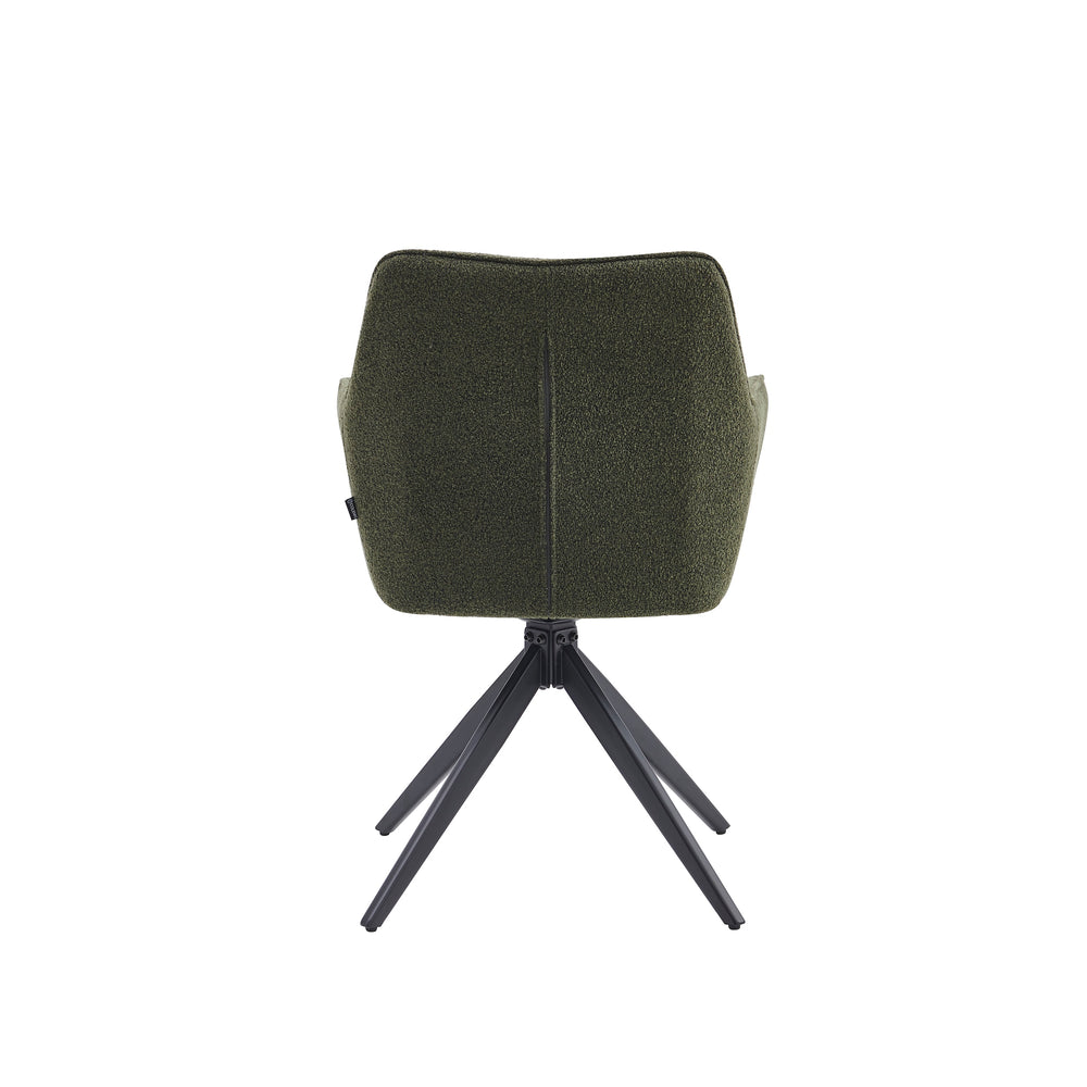 New Yade Eetkamerstoel - Groen Bouclé - Draaibaar 180°