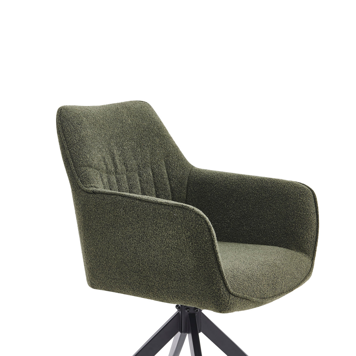New Yade Eetkamerstoel - Groen Bouclé - Draaibaar 180°
