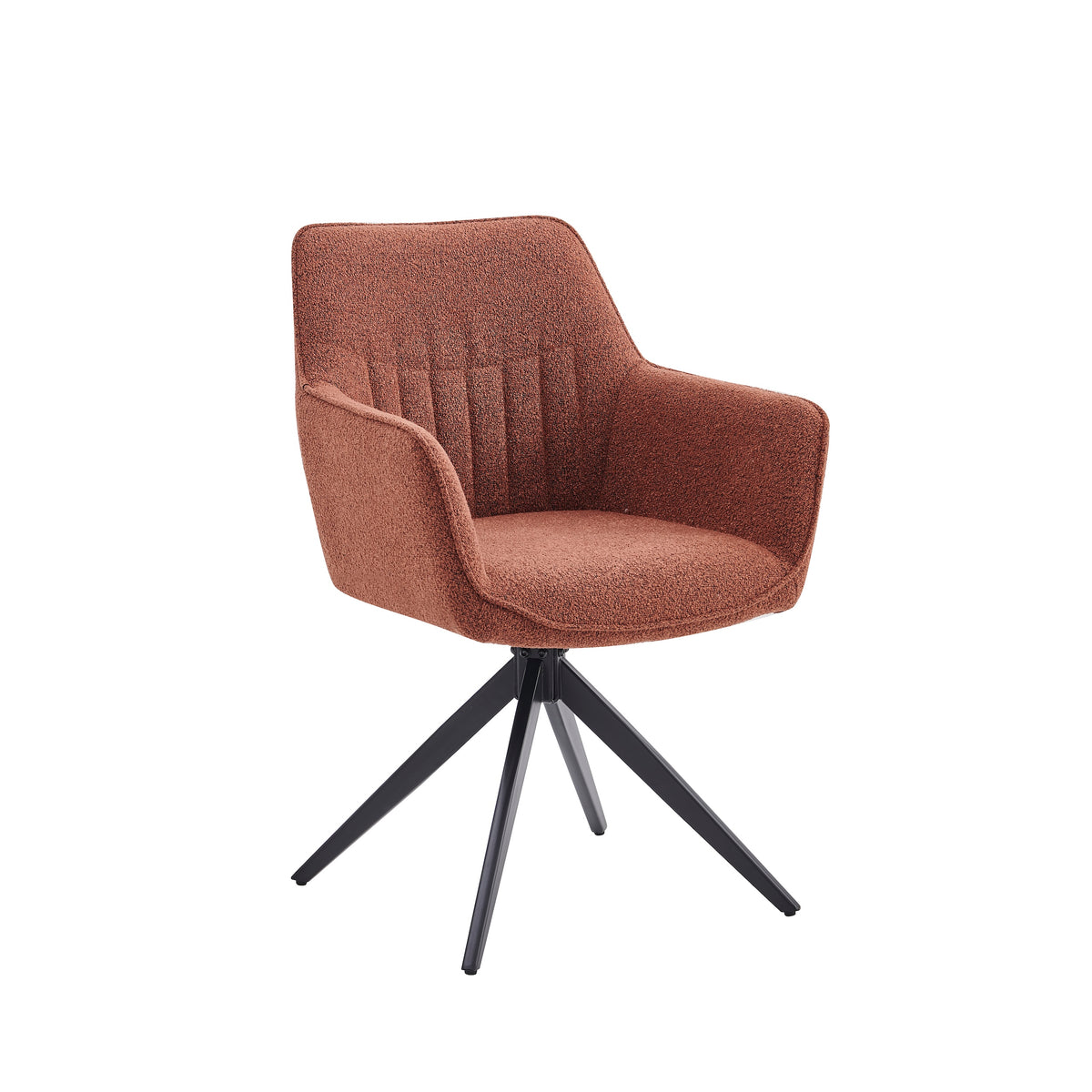 New Yade Eetkamerstoel - Bordeaux Bouclé - Draaibaar 180°
