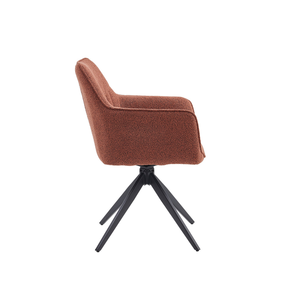 New Yade Eetkamerstoel - Bordeaux Bouclé - Draaibaar 180°