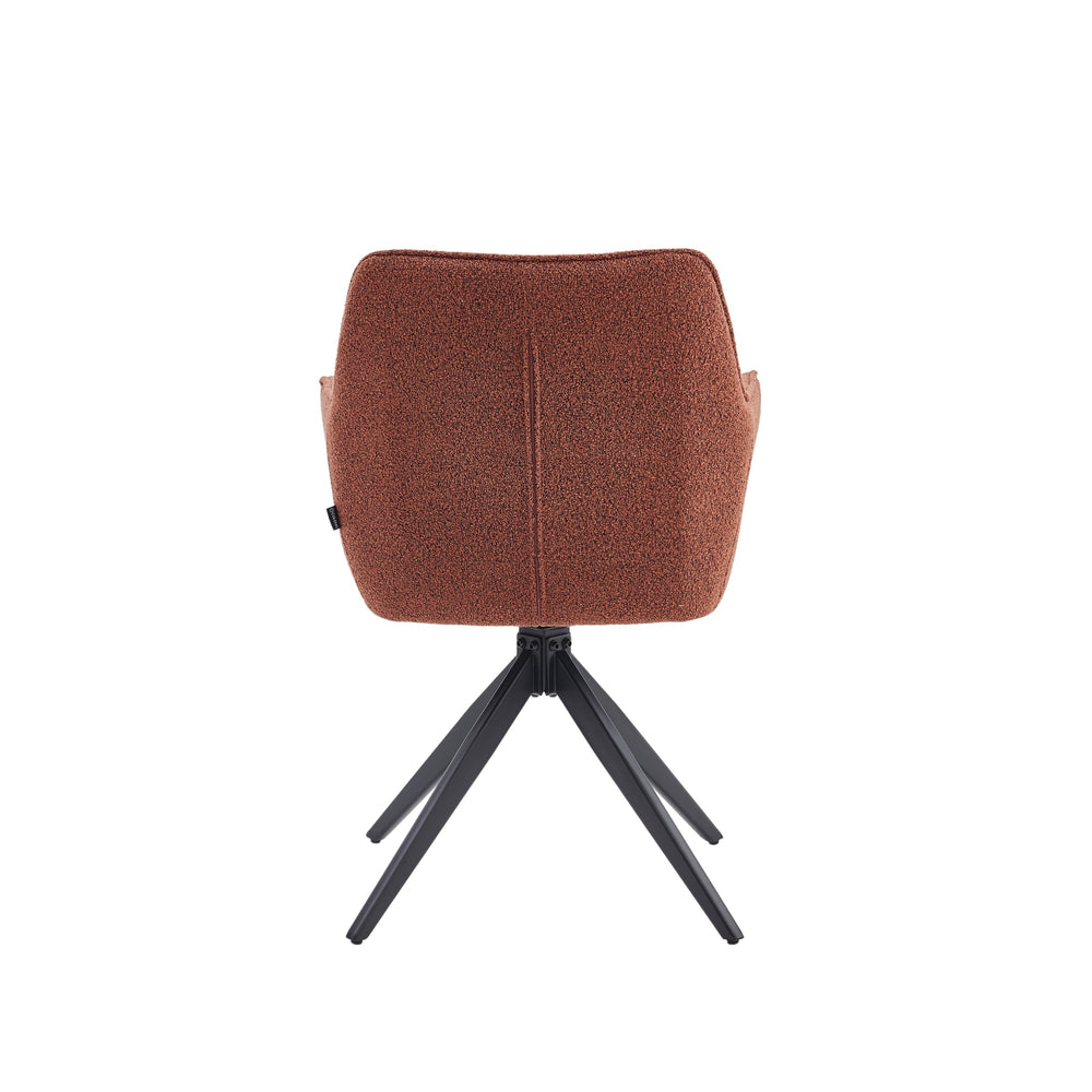 New Yade Eetkamerstoel - Bordeaux Bouclé - Draaibaar 180°