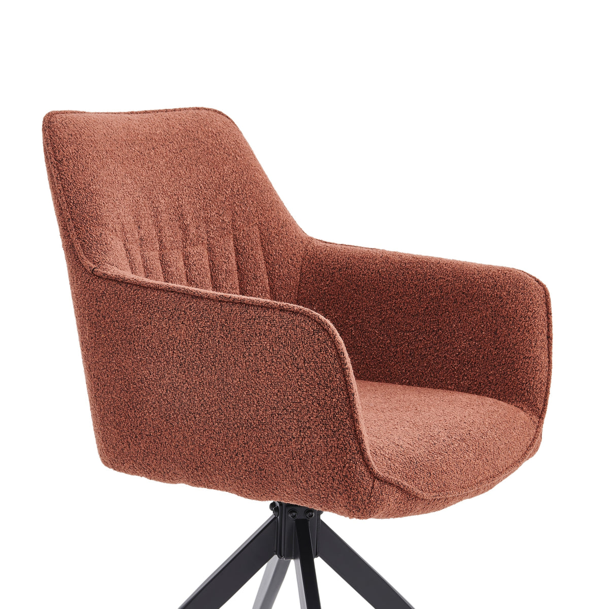 New Yade Eetkamerstoel - Bordeaux Bouclé - Draaibaar 180°