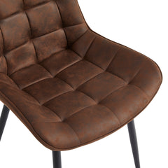 Quadra Eetkamerstoel - Bruin Microfiber