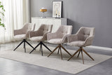 Boston Eetkamerstoel - Beige Chenille - Brushed Brons Poten