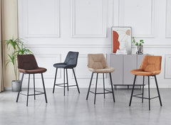 Zera Sgabelli Da Bar - Microfibra Marrone