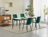 Chaise de salle à manger Eline - Velours vert