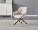 Boston Eetkamerstoel - Beige Chenille - Brushed Brons Poten
