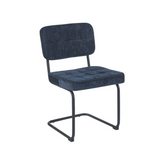 Chaise de salle à manger Kita – Bleu – Tissu tissé