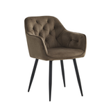 Chaise de salle à manger Roos – Brun – Velours