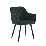 Chaise de salle à manger Roos – Vert – Velours