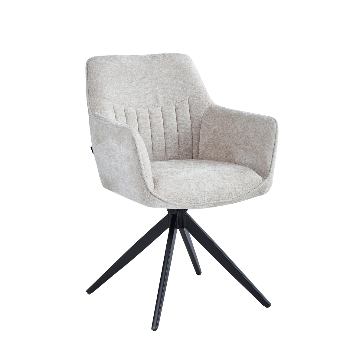 New Yade Dining Chair - Beige Chenille - 180° Swivel
