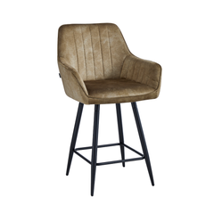 Lavin Bar Stool – Taupe – Adore Velvet