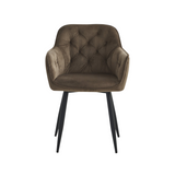 Chaise de salle à manger Roos – Brun – Velours