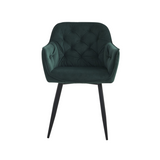 Chaise de salle à manger Roos – Vert – Velours