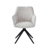 New Yade Dining Chair - Beige Chenille - 180° Swivel