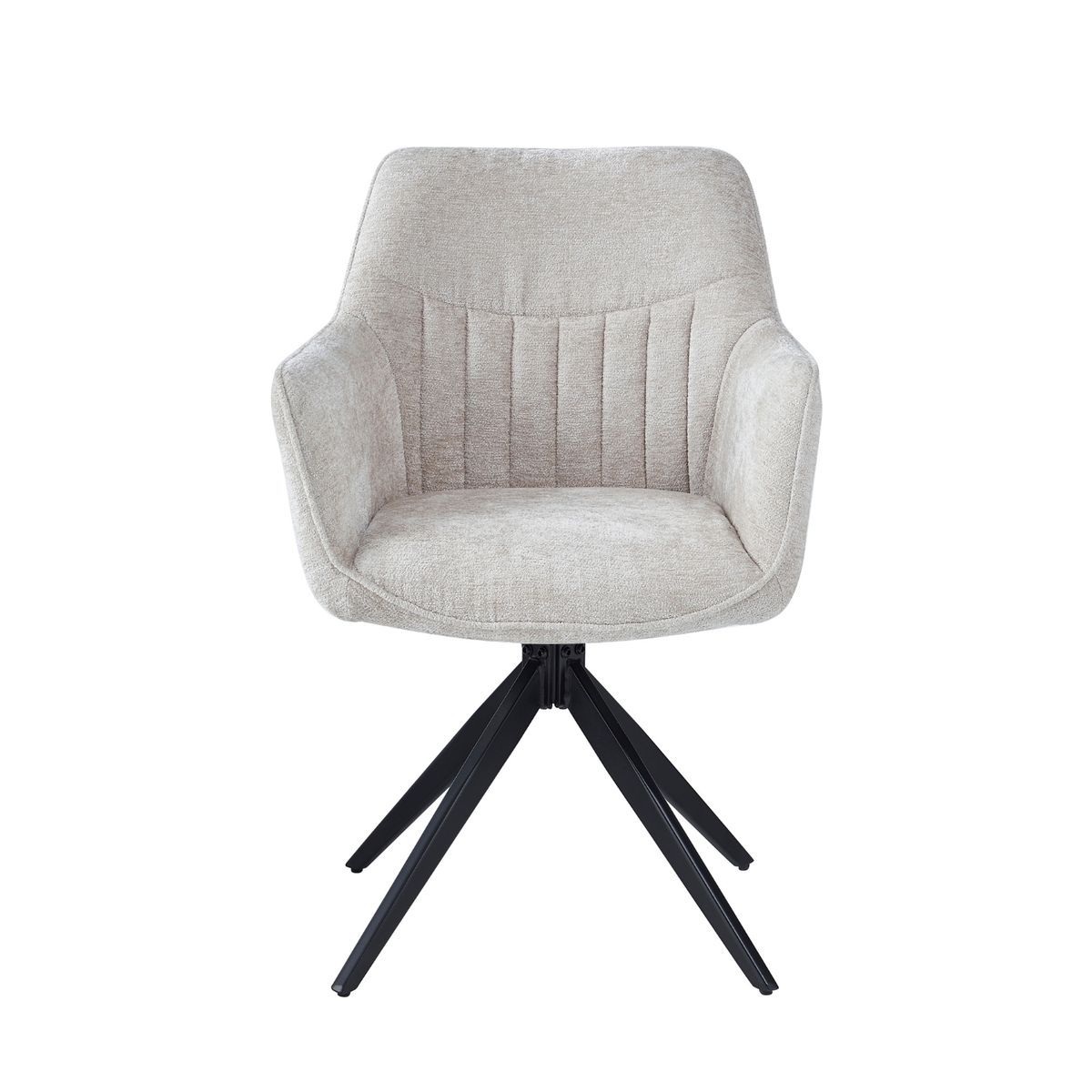 New Yade Dining Chair - Beige Chenille - 180° Swivel