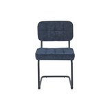 Chaise de salle à manger Kita – Bleu – Tissu tissé