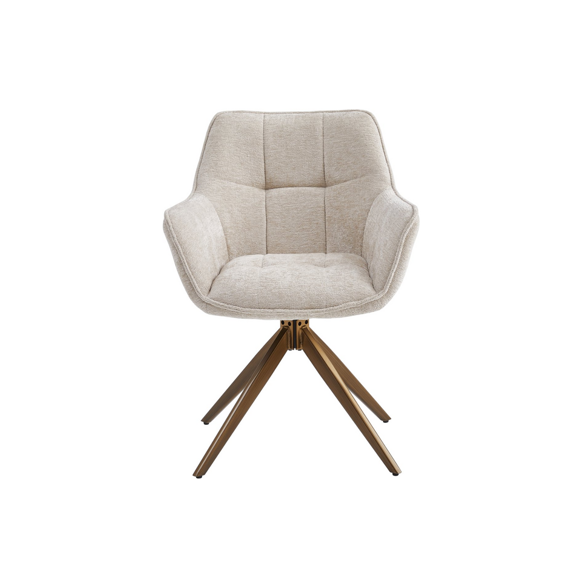 Boston Eetkamerstoel - Beige Chenille - Brushed Brons Poten