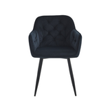 Chaise de salle à manger Roos – Noir – Velours