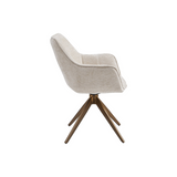 Boston Eetkamerstoel - Beige Chenille - Brushed Brons Poten
