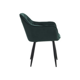 Chaise de salle à manger Roos – Vert – Velours