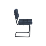 Chaise de salle à manger Kita – Bleu – Tissu tissé