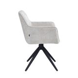 New Yade Dining Chair - Beige Chenille - 180° Swivel