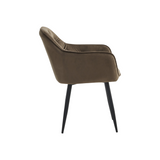 Chaise de salle à manger Roos – Brun – Velours