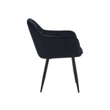 Chaise de salle à manger Roos – Noir – Velours
