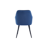 Chaise de salle à manger Beverly – Bleu – Velours