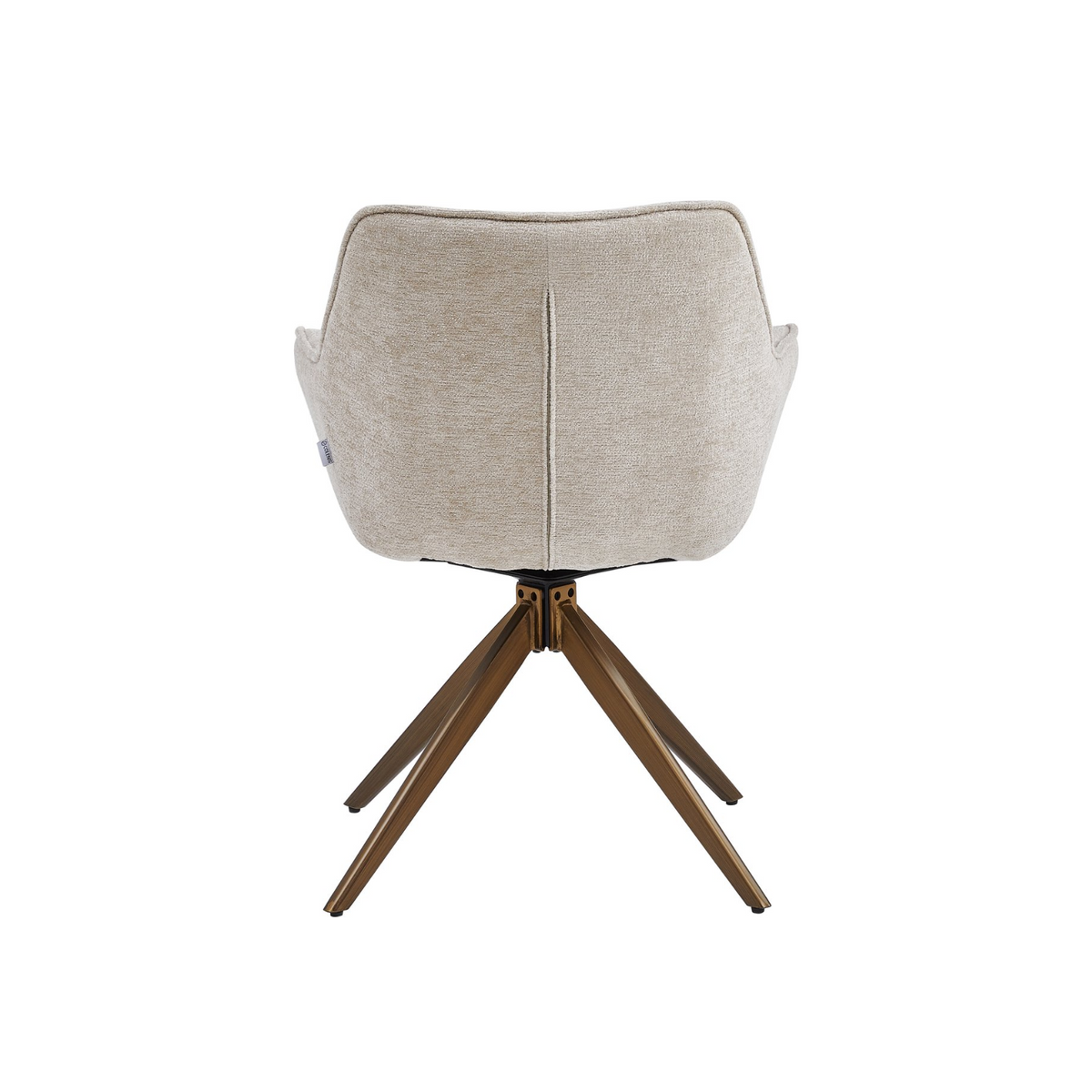 Boston Eetkamerstoel - Beige Chenille - Brushed Brons Poten
